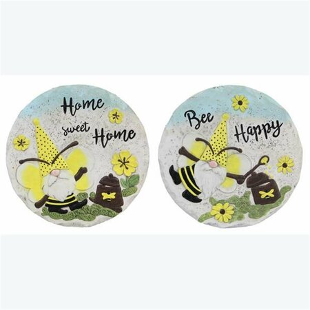 YOUNGS Cement Bee Gnome Stepping Stone, 2 Assorted Color 73303